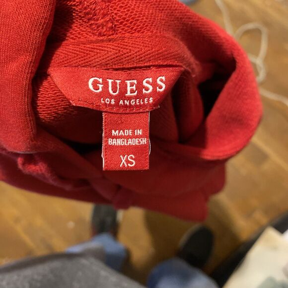 Guess Women's Los Angeles Crop Hoodie Size‎ XS Red Stripes Guess - Picture 7 of 7